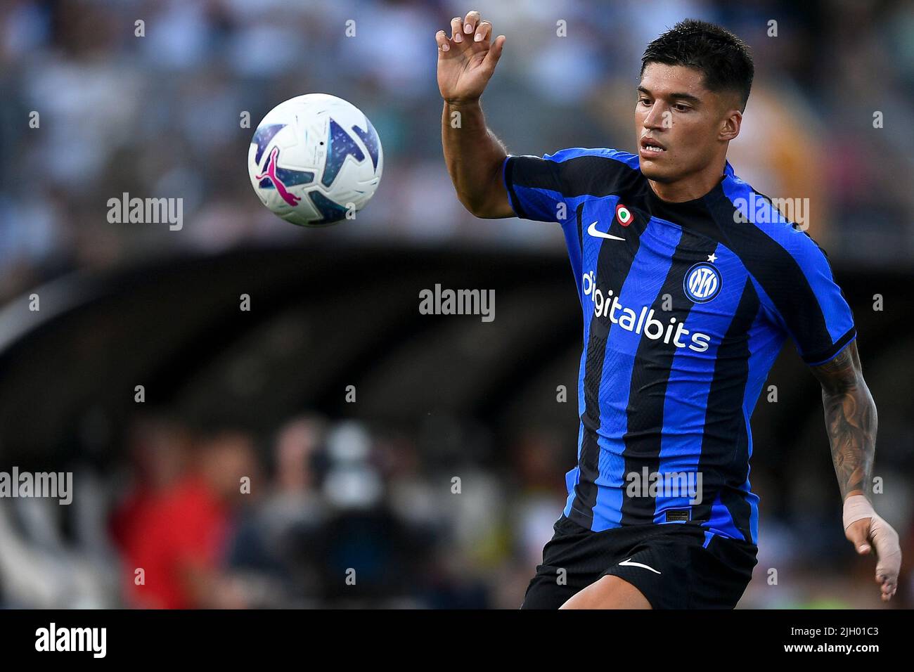 Lugano, Switzerland. 12 July 2022. Joaquin Correa of FC Internazionale in  action during the pre-season friendly football match between FC Lugano and  FC Internazionale. FC Internazionale won 4-1 over FC Lugano. Credit