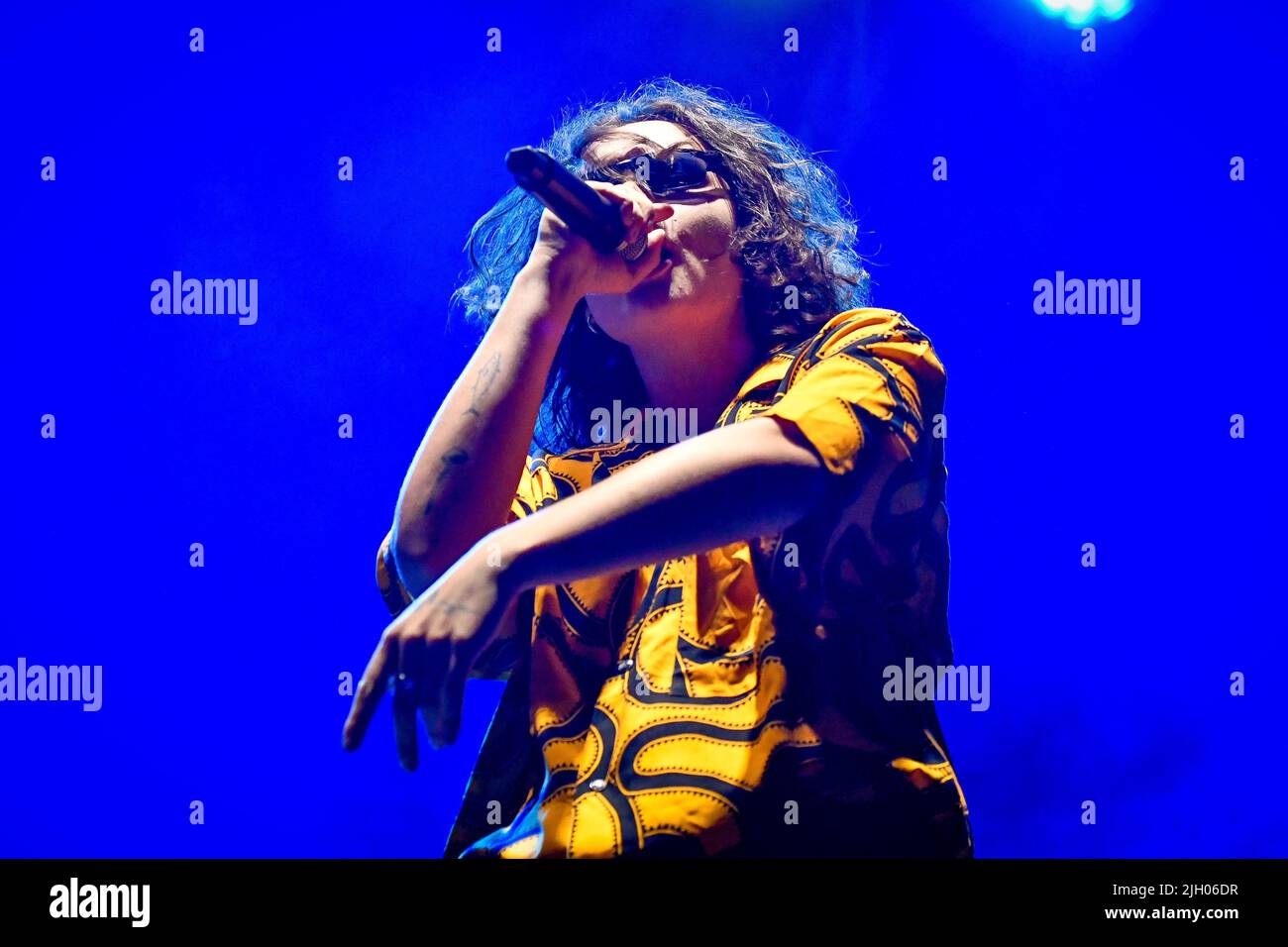 Tony Boy opening Madame concert during Madame at Suonica Festival 2022,  Italian singer Music Concert in Jesolo (VE), Italy, July 13 2022 Stock  Photo - Alamy