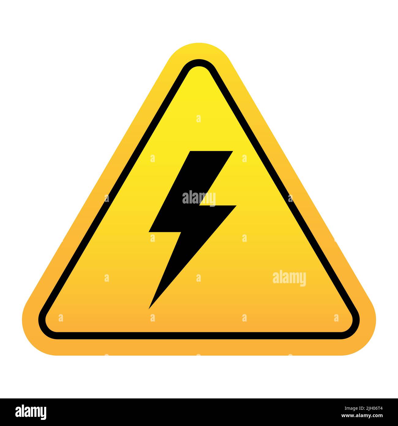 Electric shock hazard vector sign isolated on white background Stock Vector