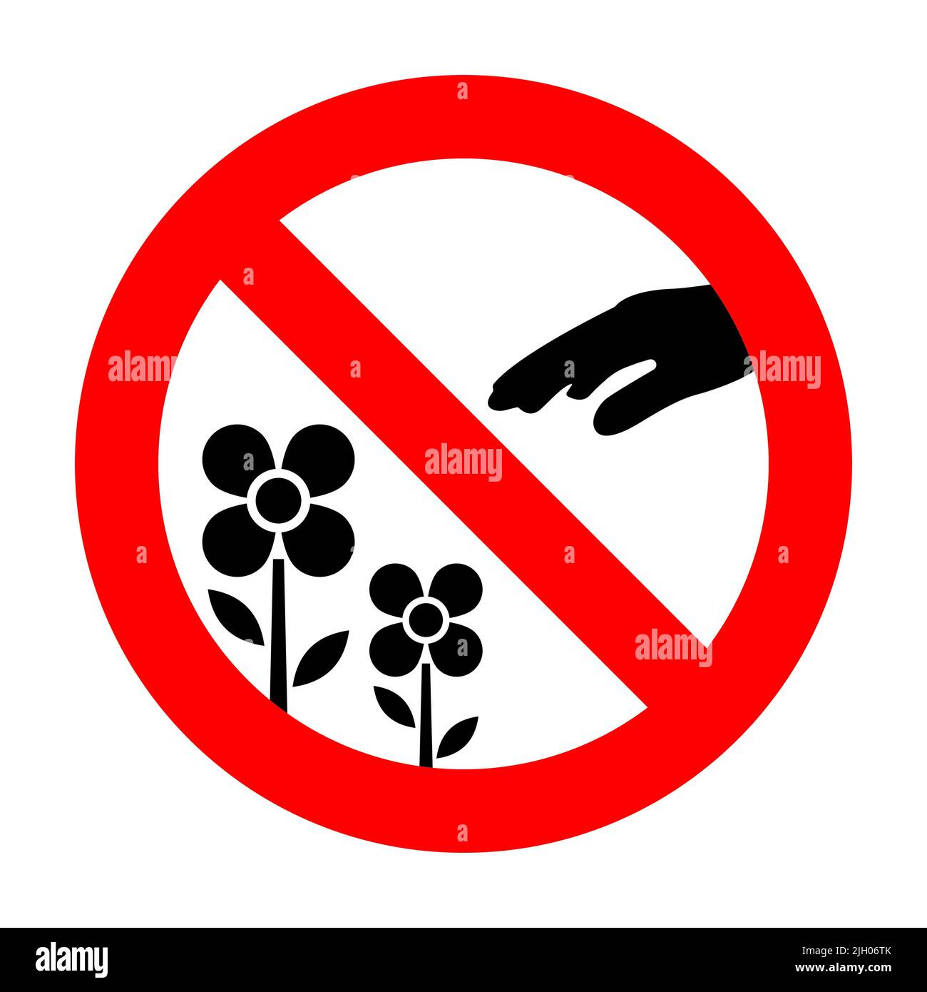 Do not pluck flowers vector sign on white background Stock Vector Image