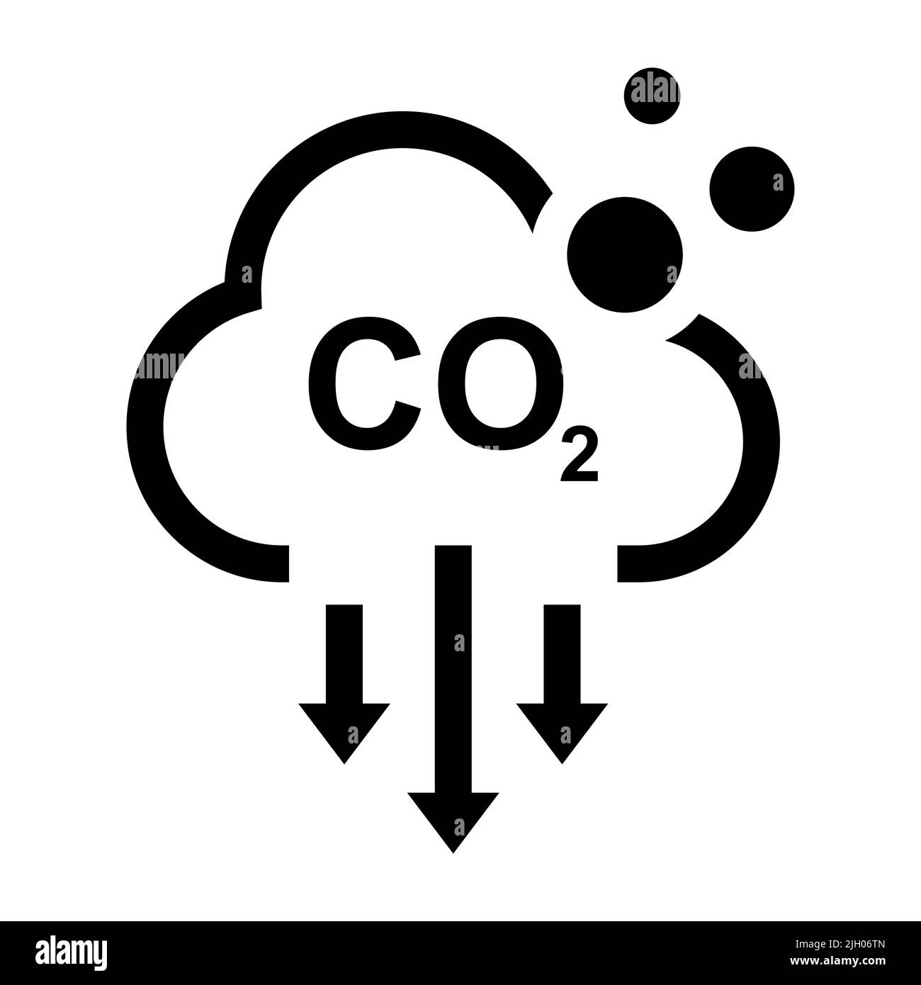 Carbon dioxide or CO2 vector icon on white background Stock Vector