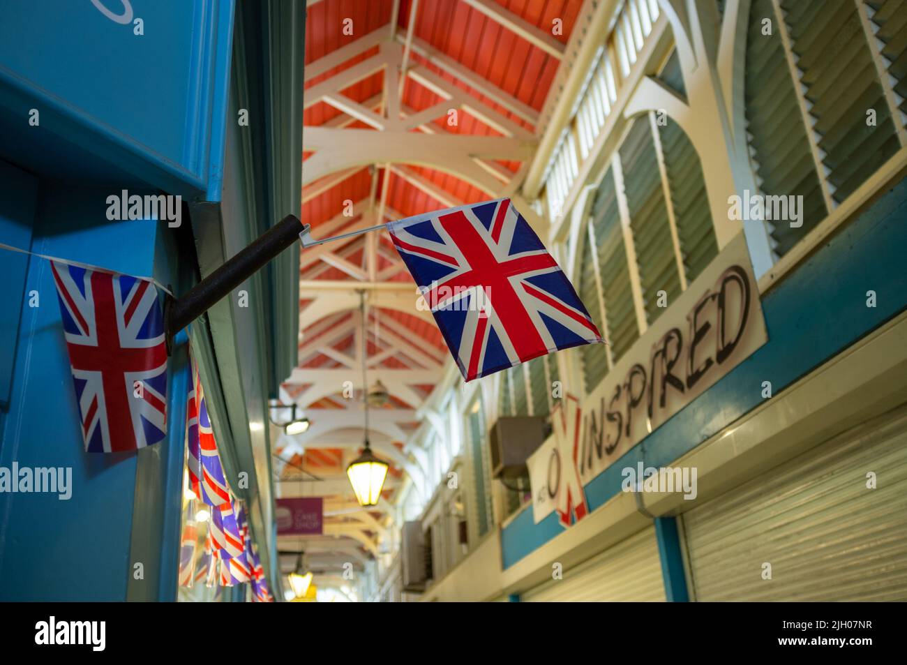 The ceiling, Oxford market, Oxford, UK 2022 Stock Photo