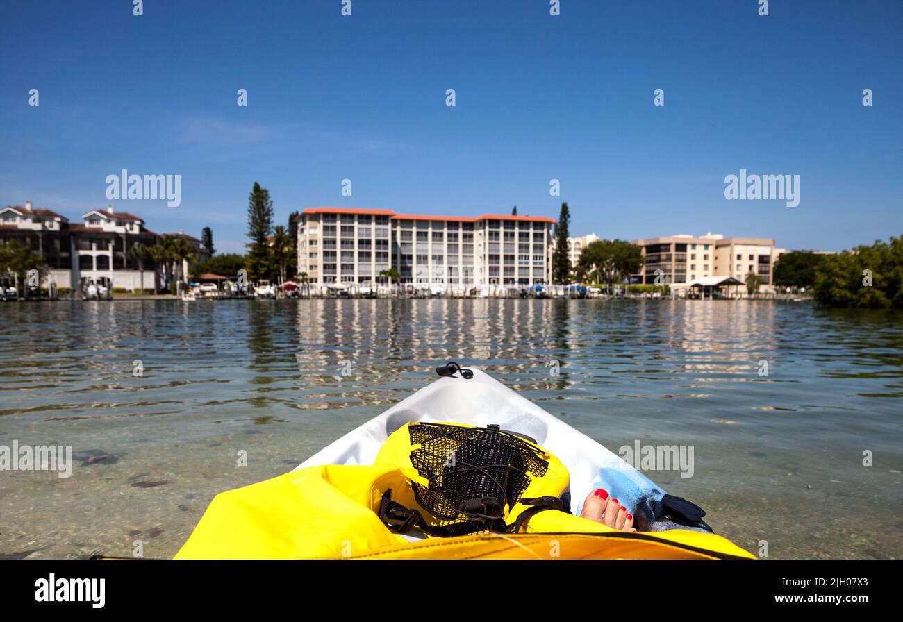 Kayak in the Old Hickory Pass waterway of in Bonita Springs, Florida in