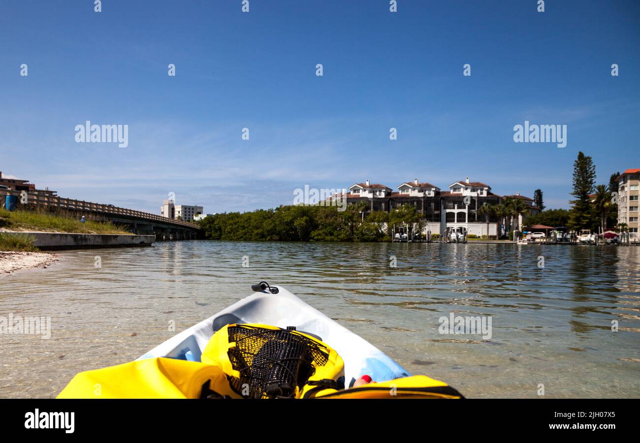 Kayak in the Old Hickory Pass waterway of in Bonita Springs, Florida in