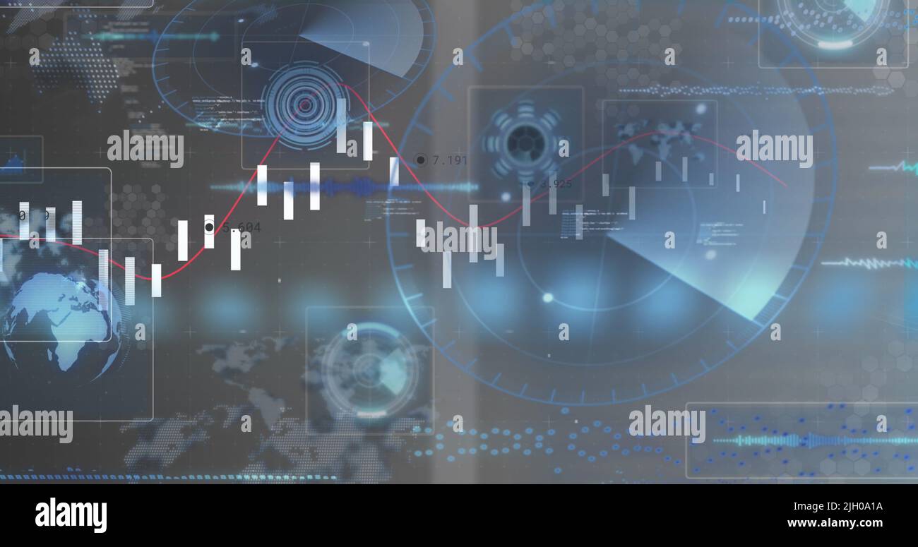 Image of data processing and moving screens Stock Photo - Alamy