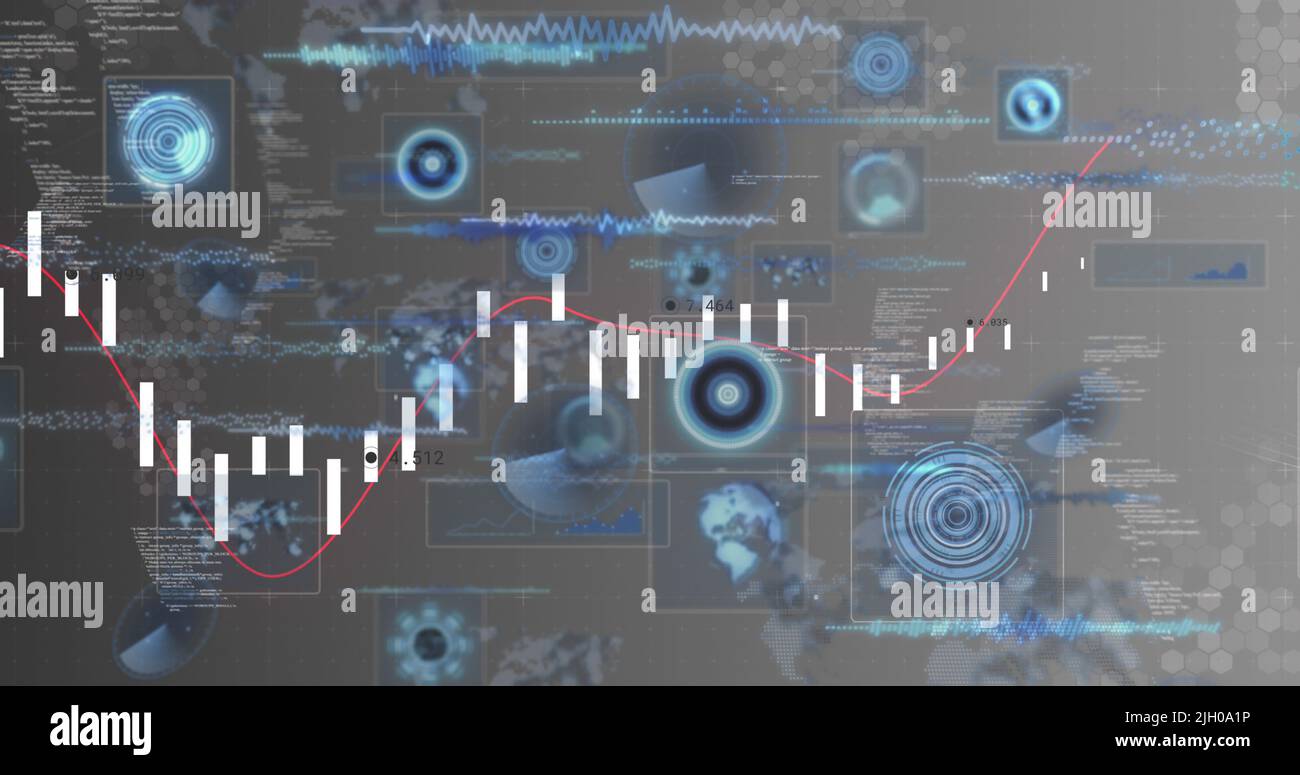 Image of data processing and moving screens Stock Photo - Alamy