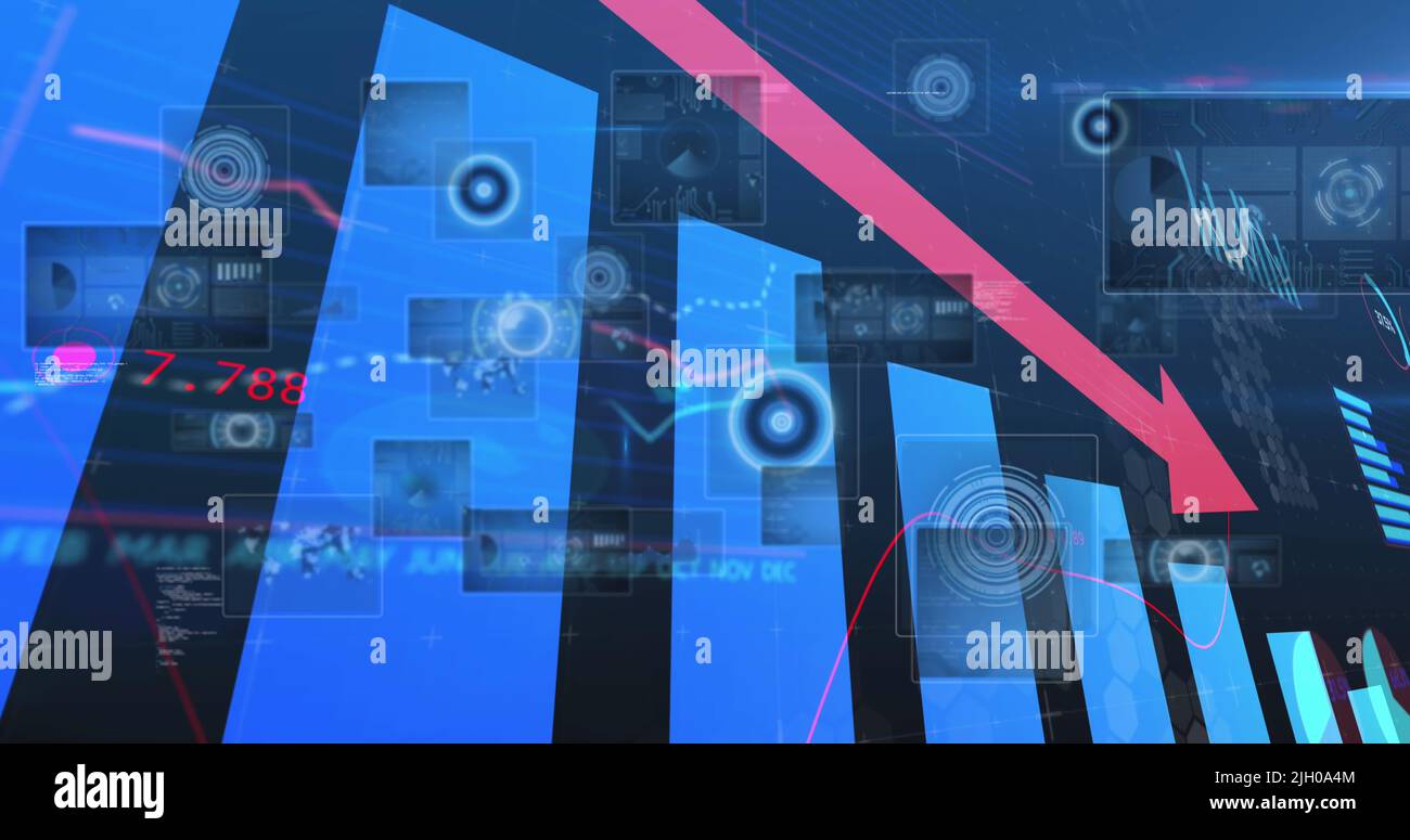 Image of data processing and moving screens Stock Photo - Alamy