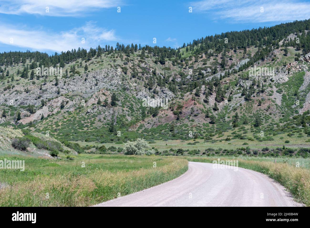 Holter Dam Road runs alongside the Missouri River in Montana and is a scenic area popular with