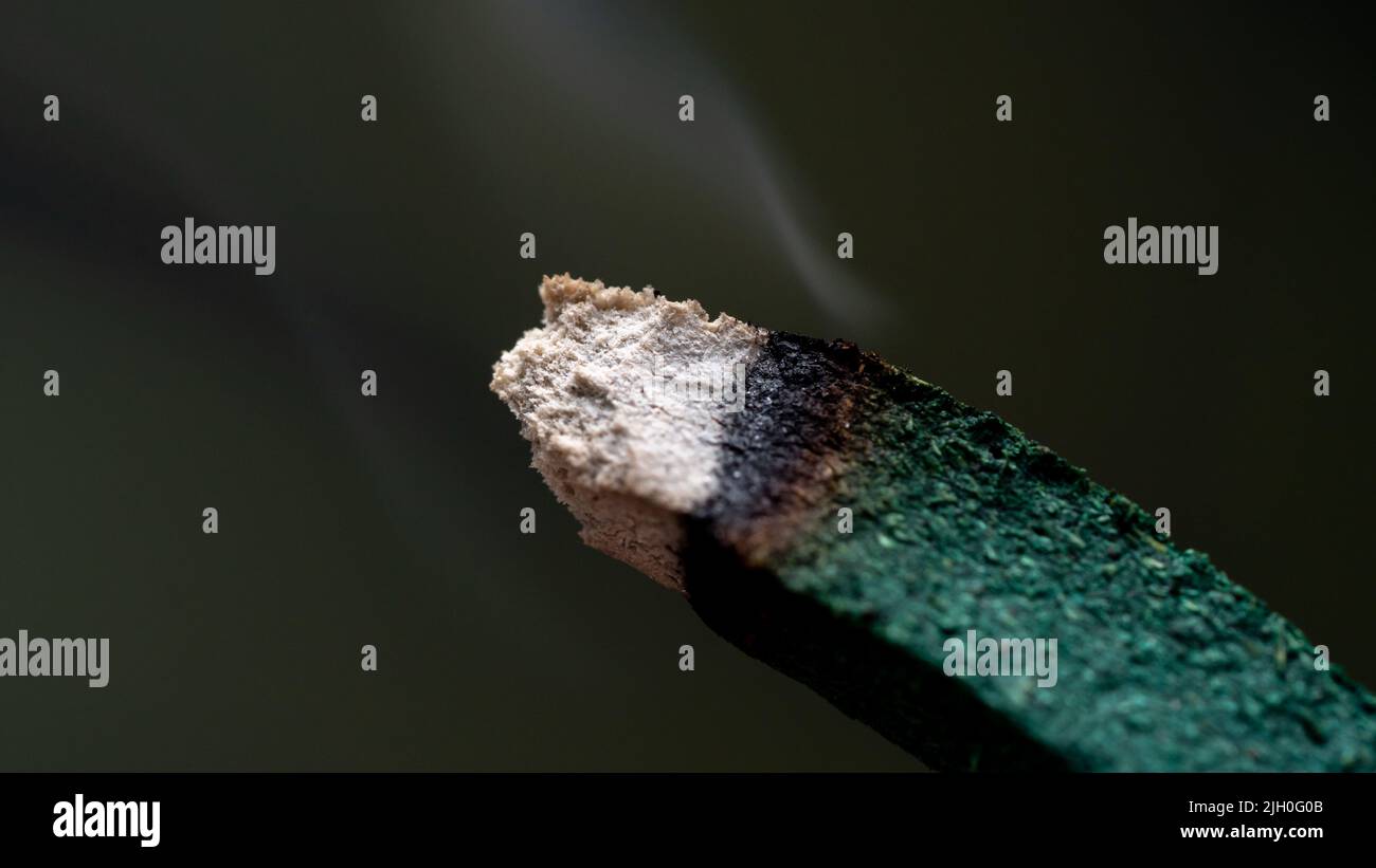 Mosquito coils fire with smoke Close-up Stock Photo - Alamy