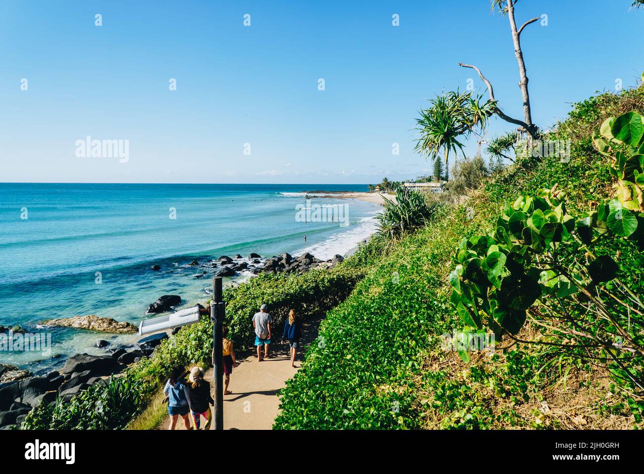 Pathway at Greenmount on a calm day in Coolangatta on the Gold Coast Stock Photo