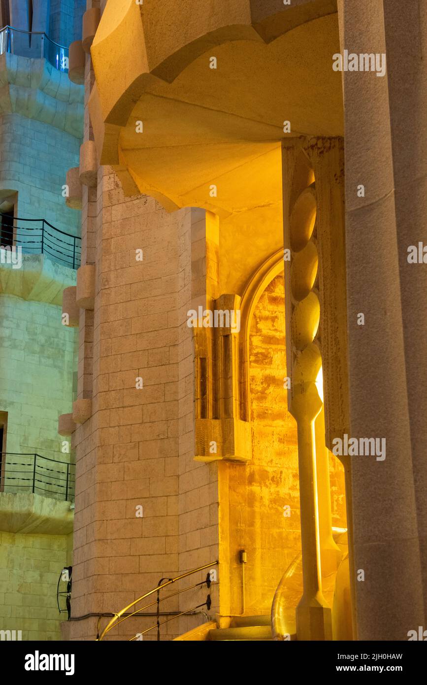 Interior of Sagrada Família in Barcelona, Spain Stock Photo