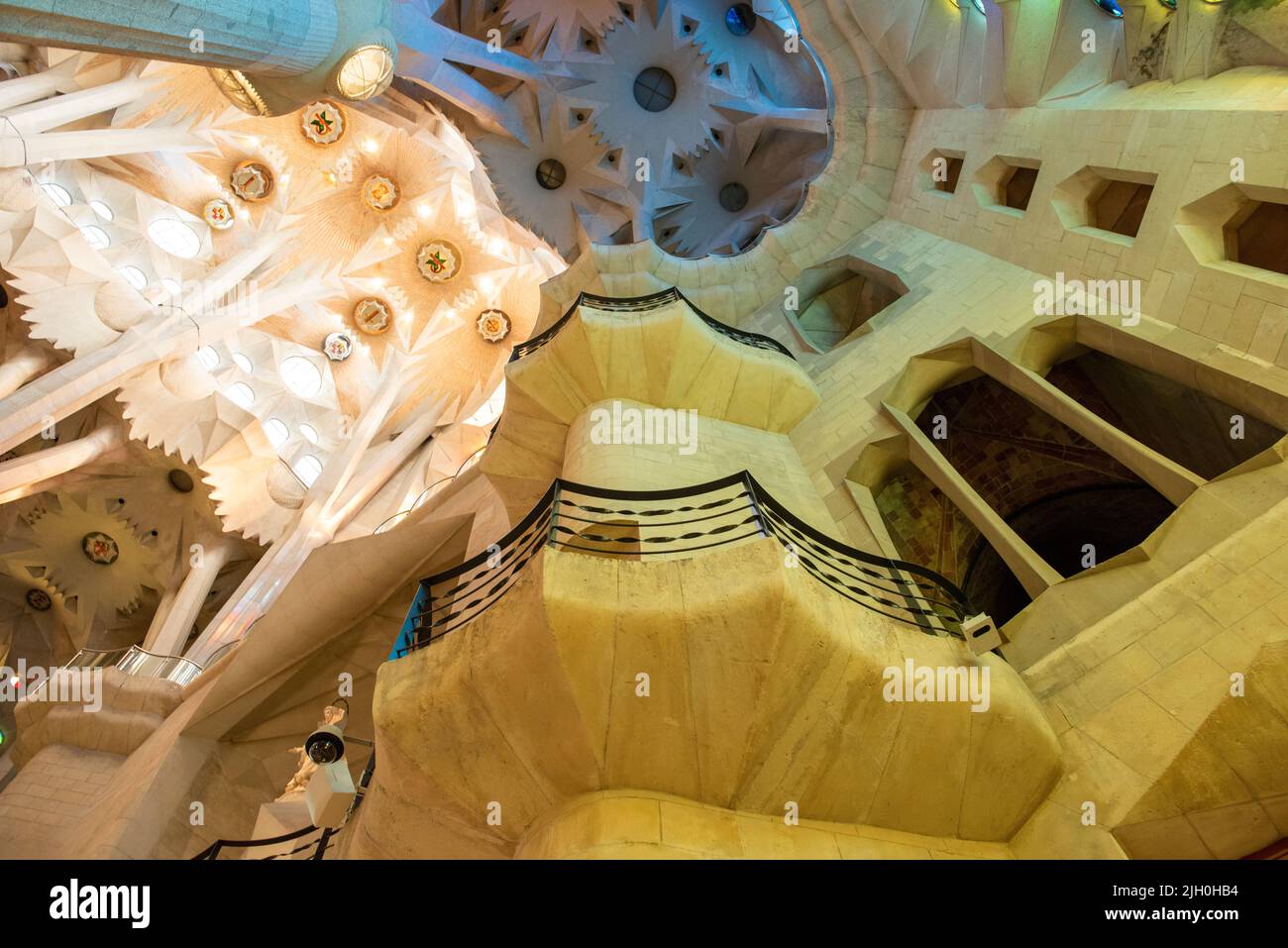 Interior of Sagrada Família in Barcelona, Spain Stock Photo