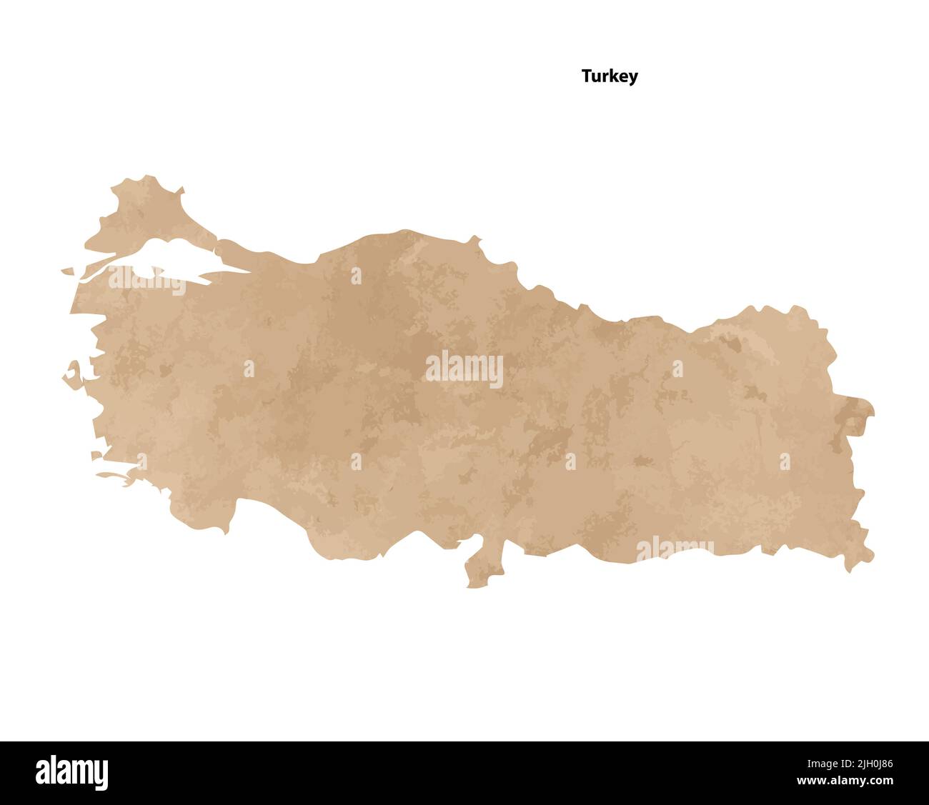Old vintage paper textured map of Turkey Country - Vector illustration Stock Vector