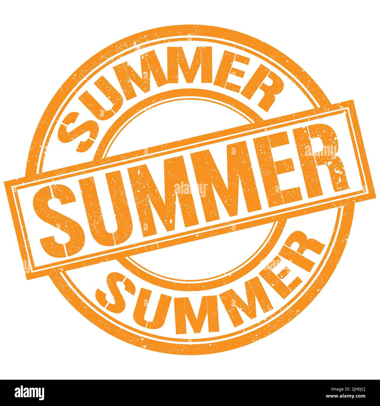 SUMMER text written on orange round stamp sign Stock Photo Alamy