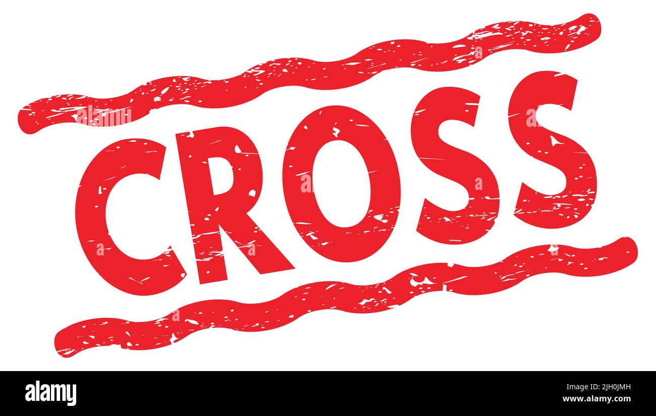 CROSS text written on red lines stamp sign Stock Photo - Alamy