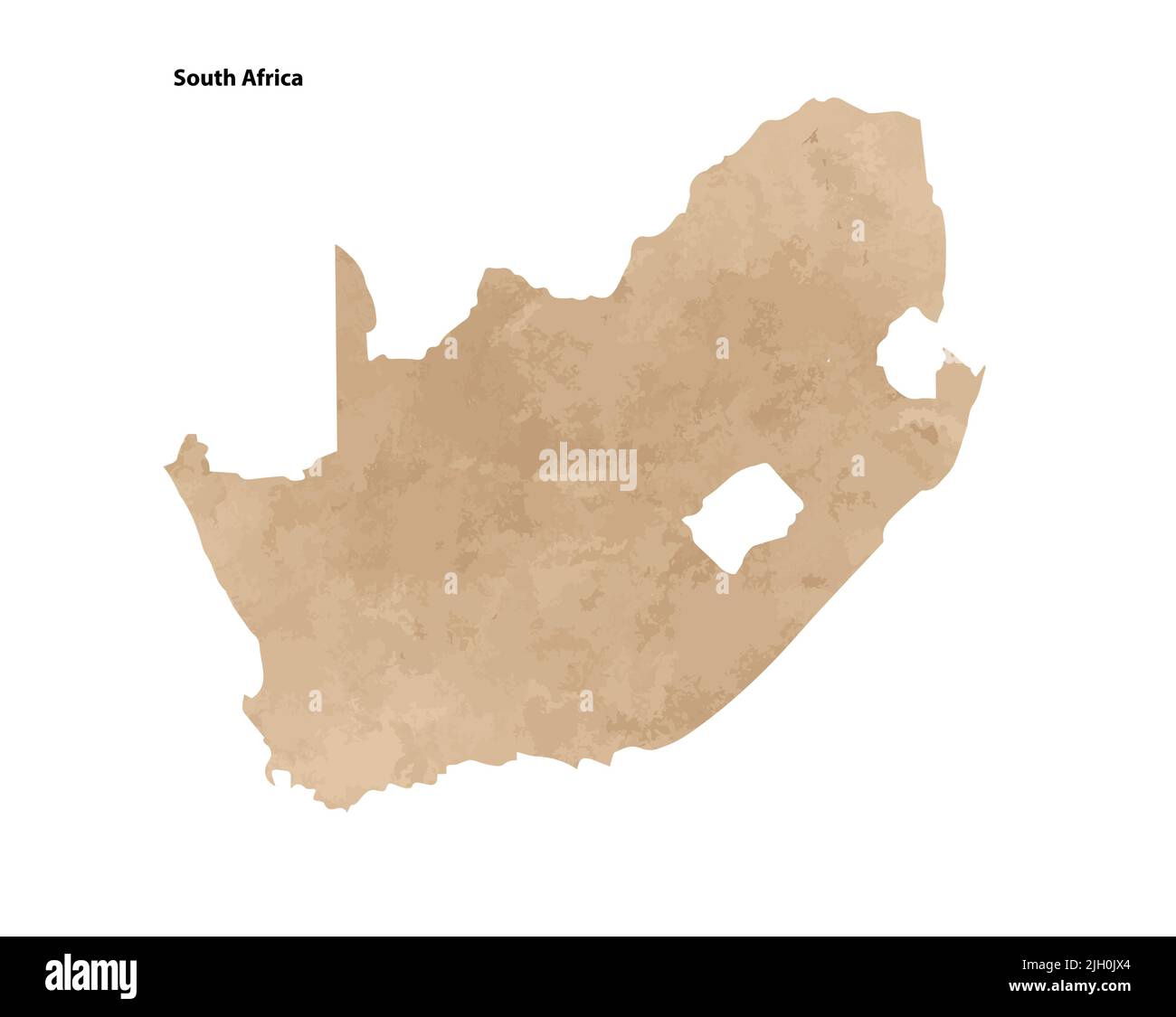 Old vintage paper textured map of South Africa Country - Vector illustration Stock Vector