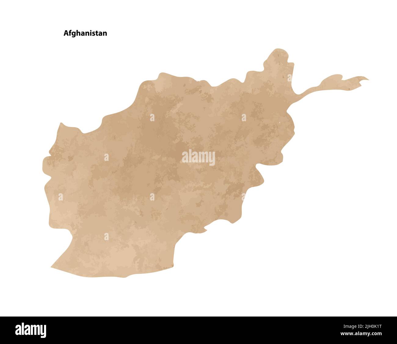 Old vintage paper textured map of Afghanistan Country - Vector illustration Stock Vector