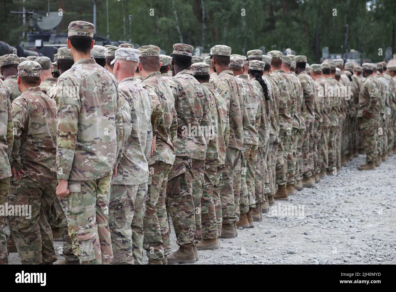 13 July 2022, Bavaria, Grafenwöhr U.S. Army soldiers of the 1st