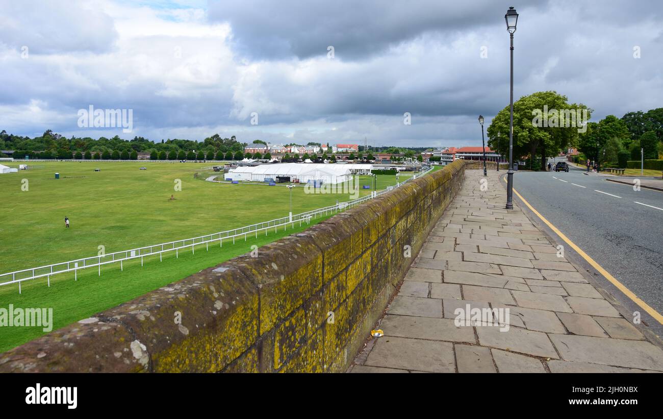 Chester, UK Jul 3, 2022 A blue plaque attatched to a row of town houses which were