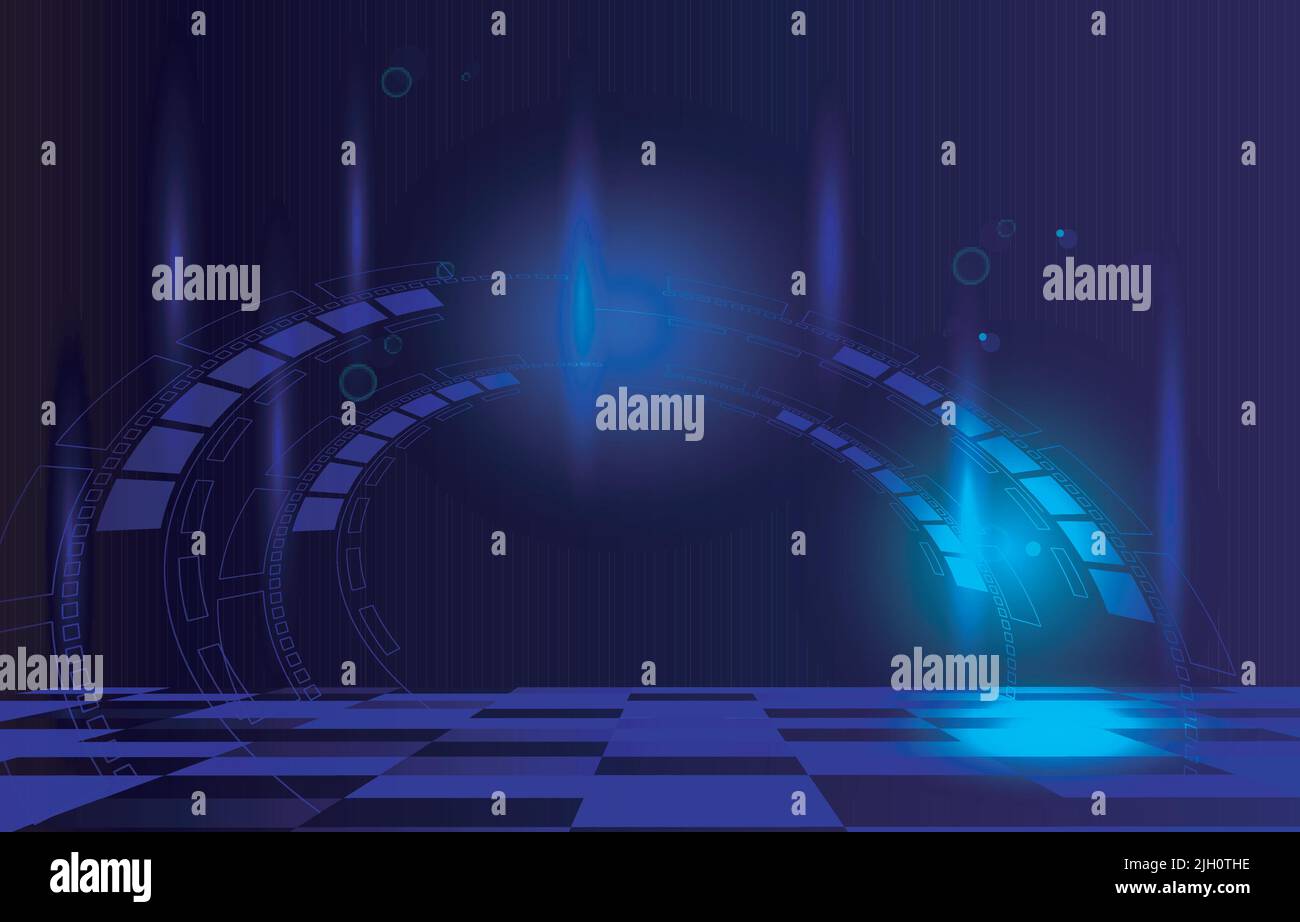 Abstract digital techno blue background Stock Vector Images - Alamy
