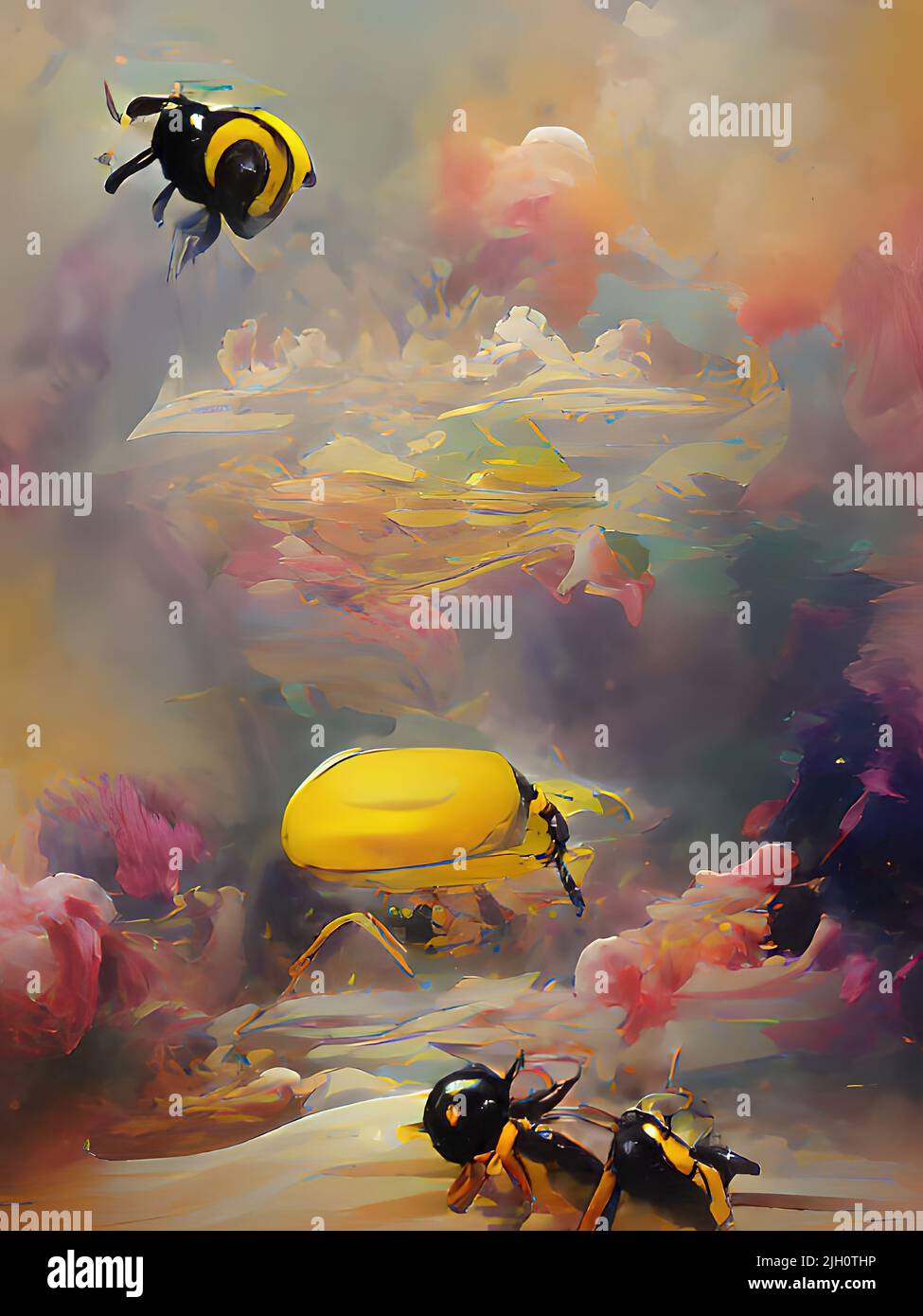 digital painting of insects in the sun Stock Photo - Alamy