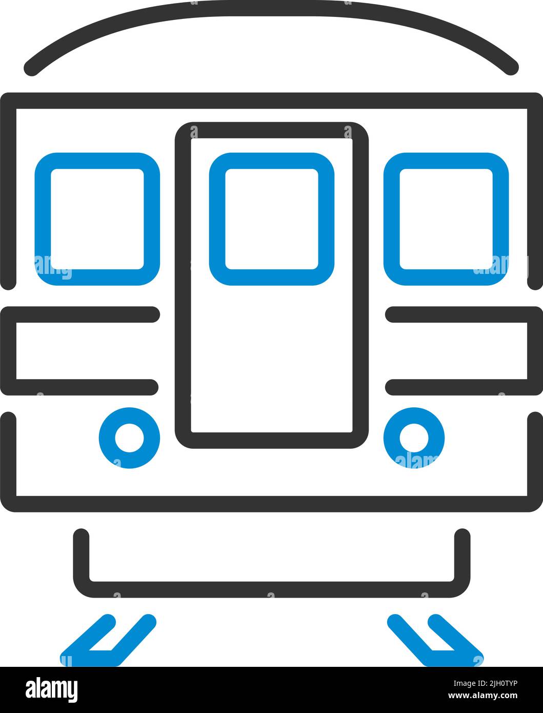 Subway Train Icon. Editable Bold Outline With Color Fill Design. Vector ...