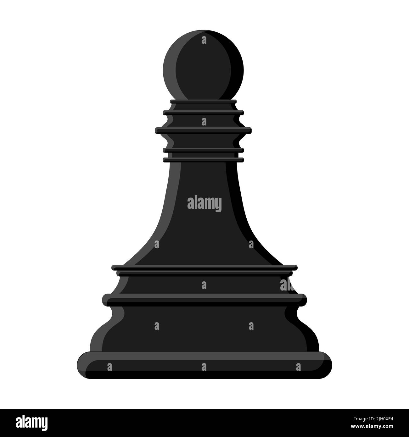 Simple rook (chess piece) icon. Black silhouette. Flat design. Isolated on  white Stock Vector