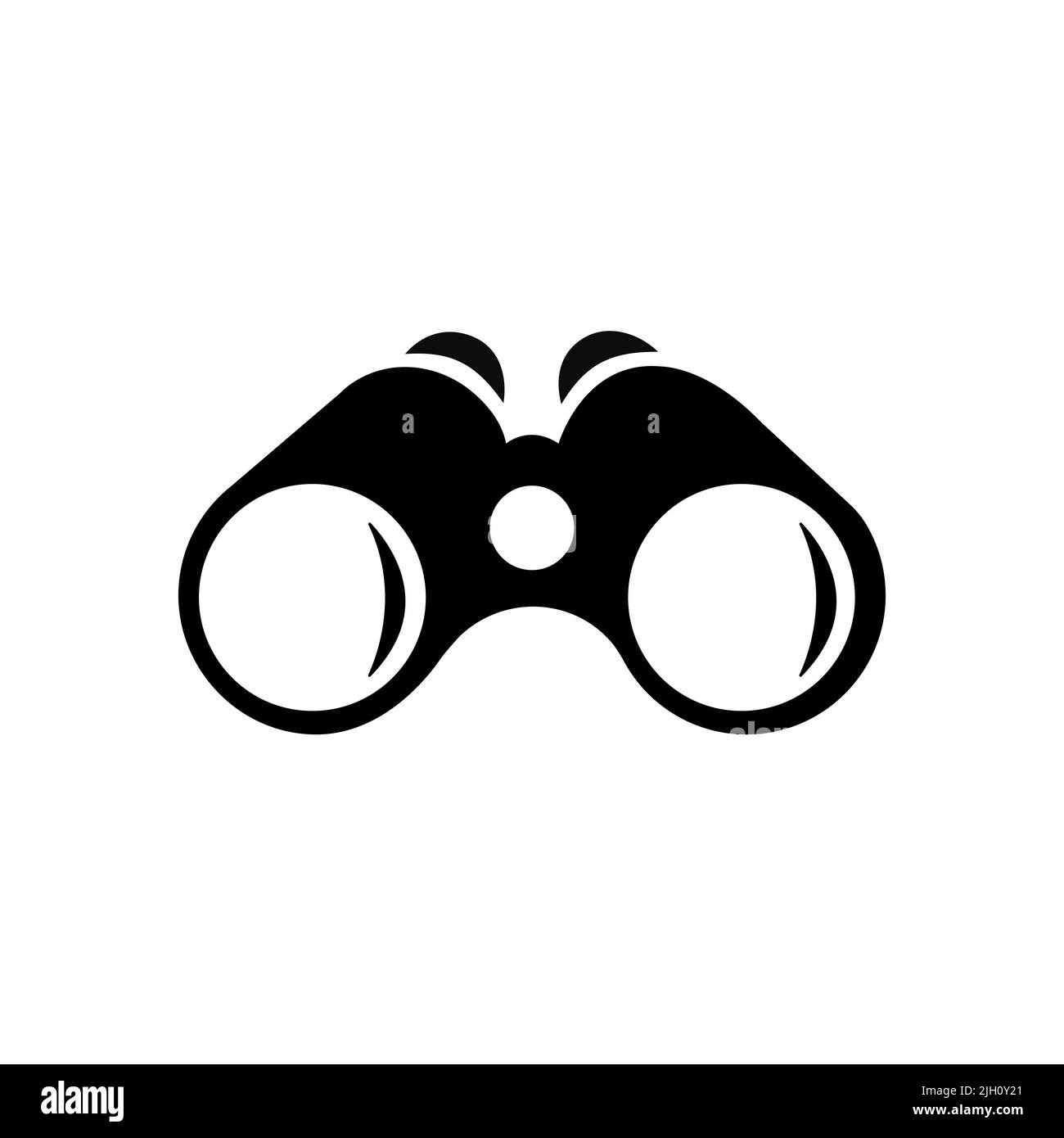 Binocular icon in flat style. Search vector illustration on white