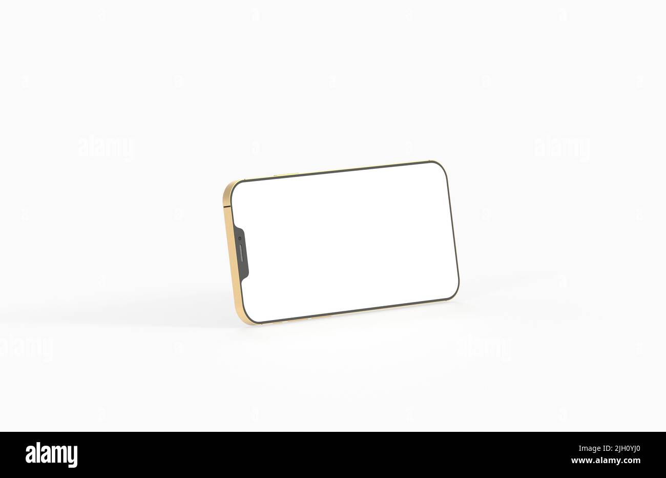 A 3D rendering of a smartphone mockup on a white background Stock Photo ...