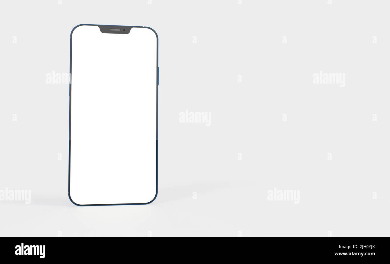 A 3D rendering of a smartphone mockup on a white background Stock Photo ...