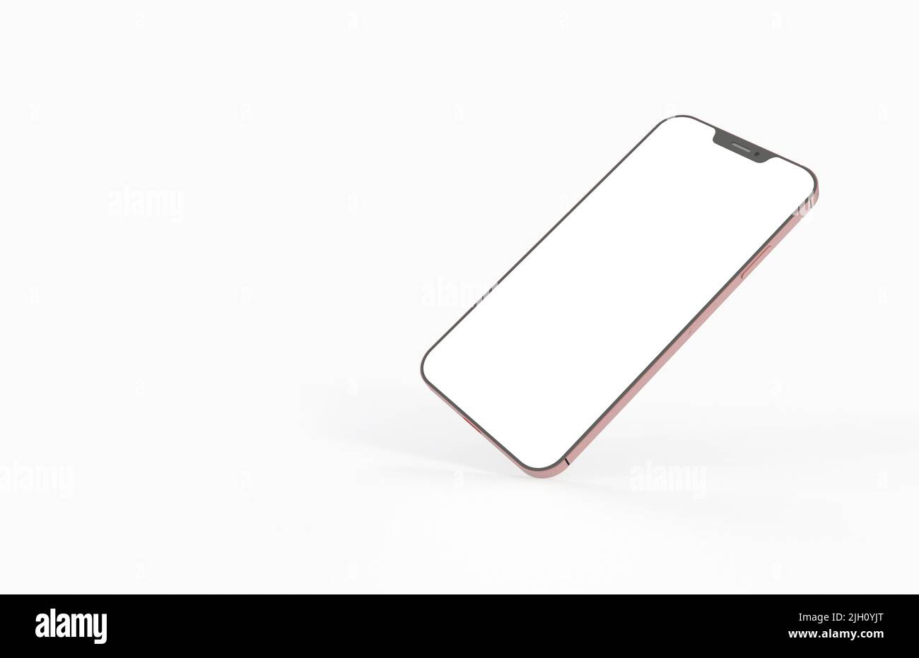 A 3D rendering of a smartphone mockup on a white background Stock Photo ...