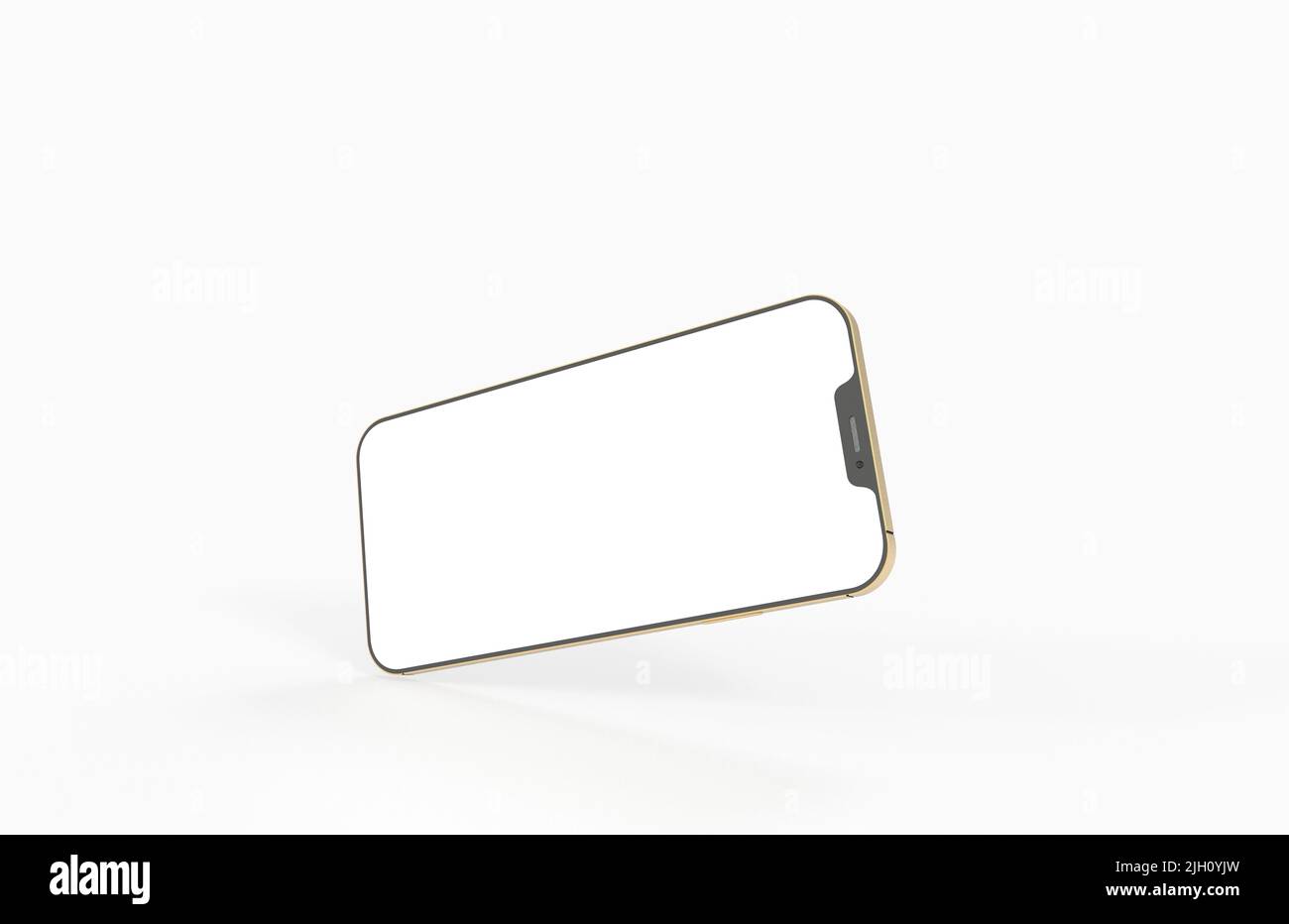 A 3D rendering of a smartphone mockup on a white background Stock Photo ...