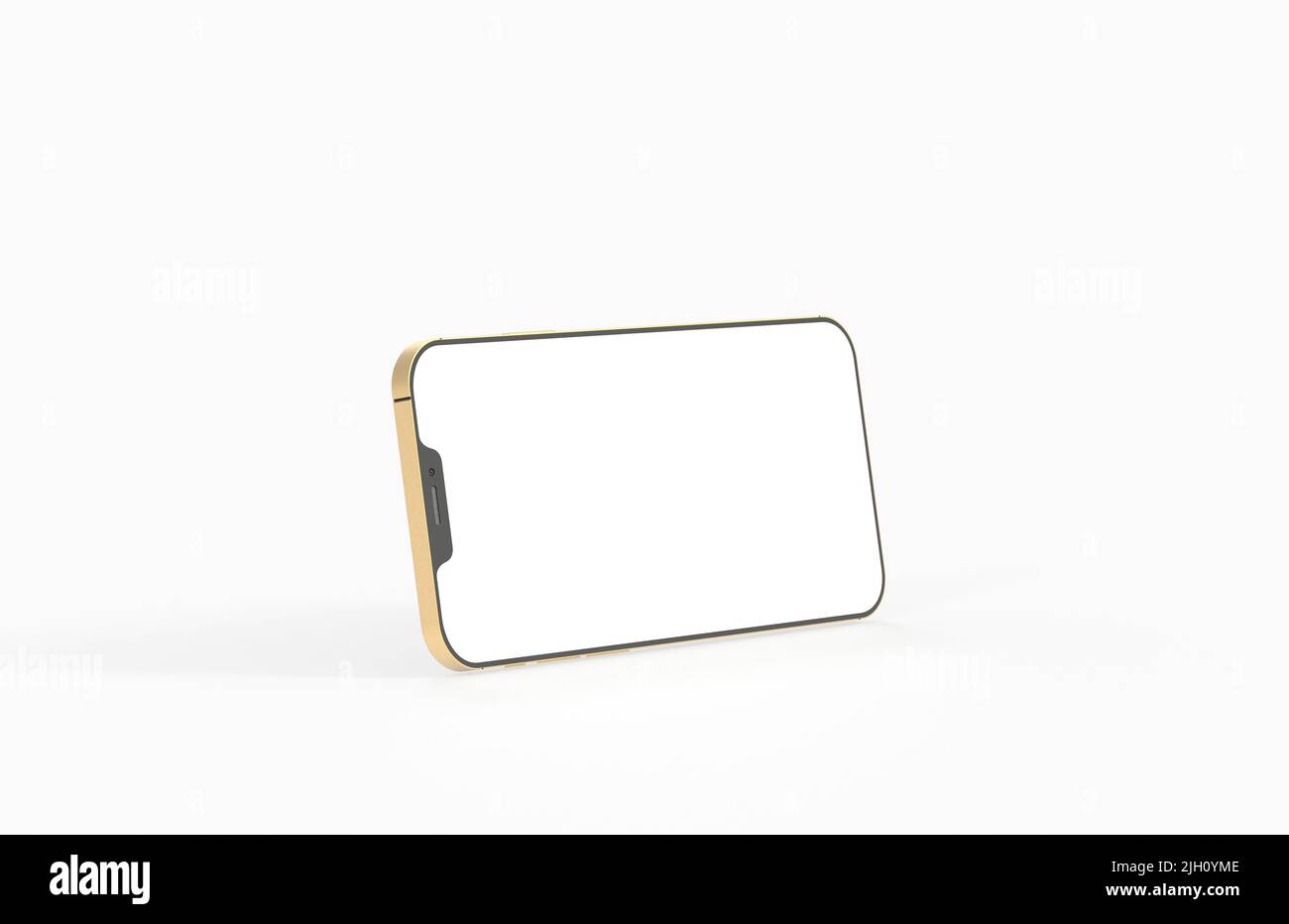 A 3D rendering of a smartphone mockup on a white background Stock Photo ...