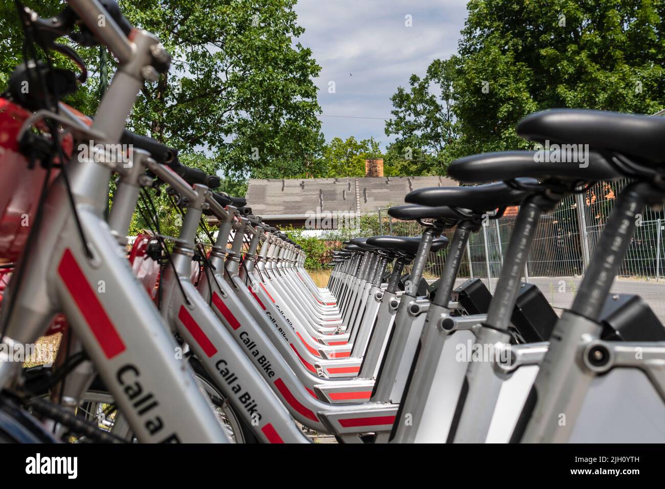 Germany , 13.07.2022 , Berlin Fangschleuse , Bicycles of the new mobility offer of DB Call a Bike Stock Photo