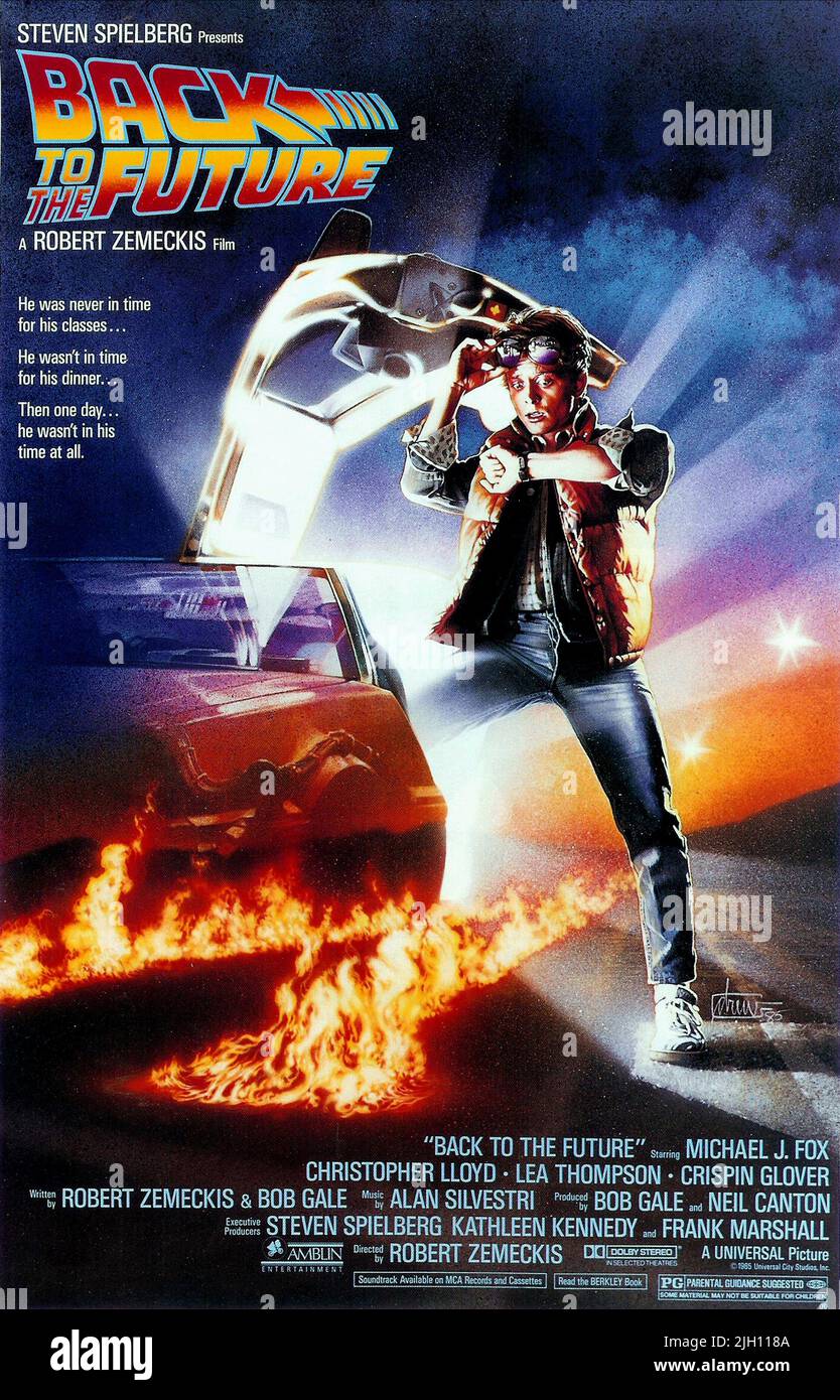 MICHAEL J. FOX POSTER, BACK TO THE FUTURE, 1985 Stock Photo