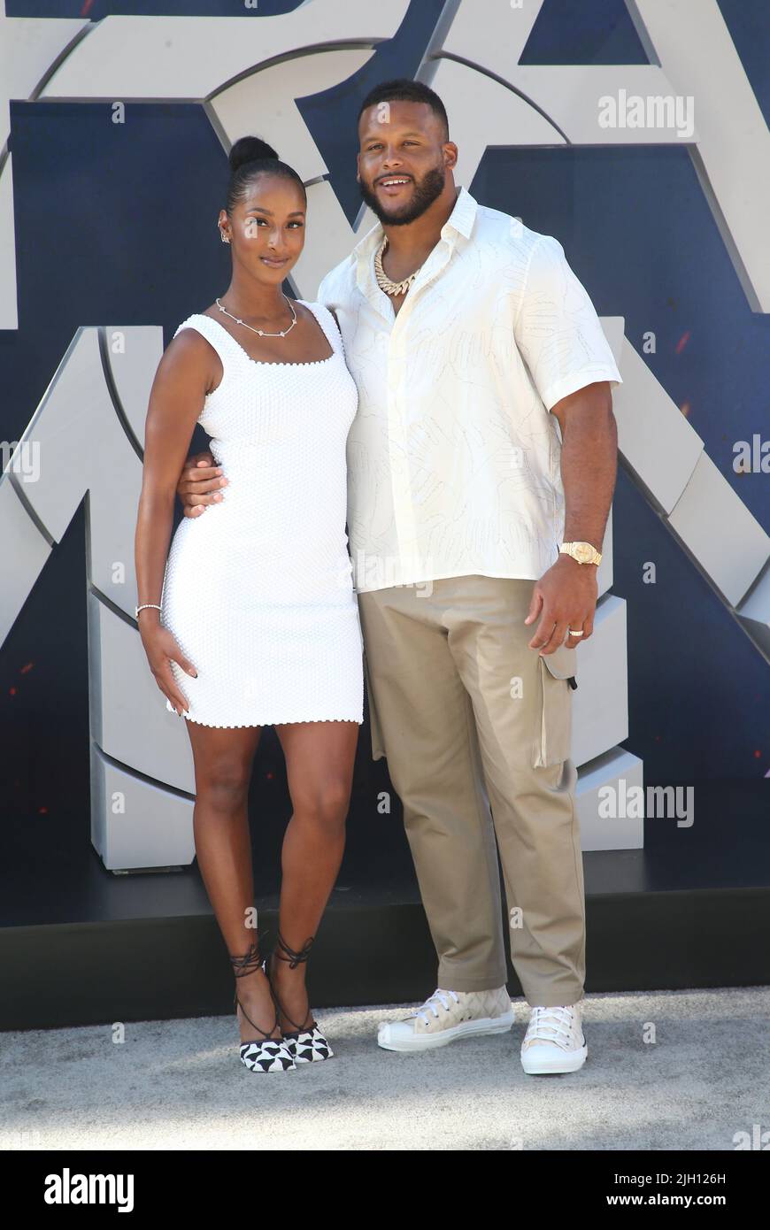 13 July 2022 - Hollywood, California  - Erica Donald,Aaron Donald,  World Premiere Of Netflix's ''The Gray Man''   held at TCL Chinese Theatre   in Hollywood. (Credit Image: © Fs/AdMedia via ZUMA Press Wire) Stock Photo