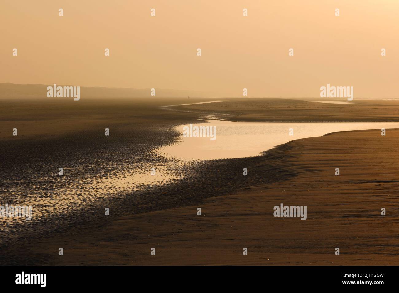 Evening light at the North sea coast, Juist, East Frisian Island Stock Photo