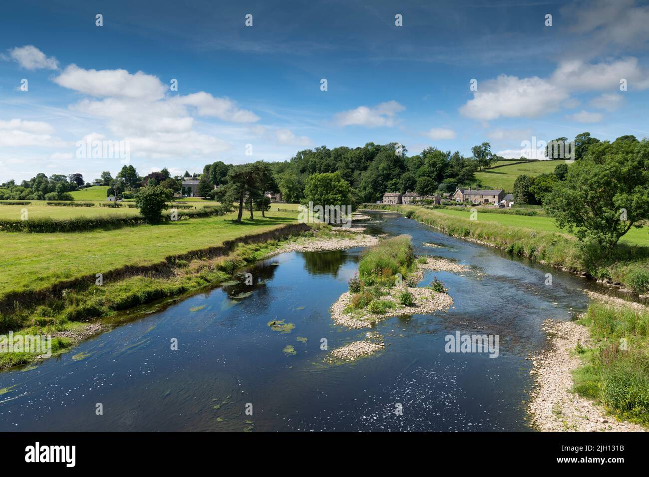 The River Ribble at Sawley, Ribble Valley, Lancashire, UK. Stock Photo