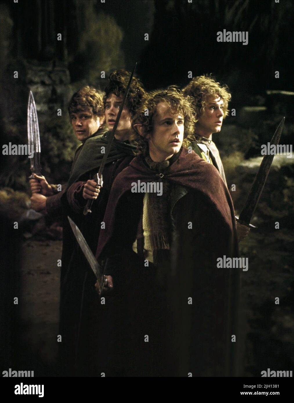 ASTIN,WOOD,BOYD,MONAGHAN, THE LORD OF THE RINGS: THE FELLOWSHIP OF THE RING, 2001 Stock Photo