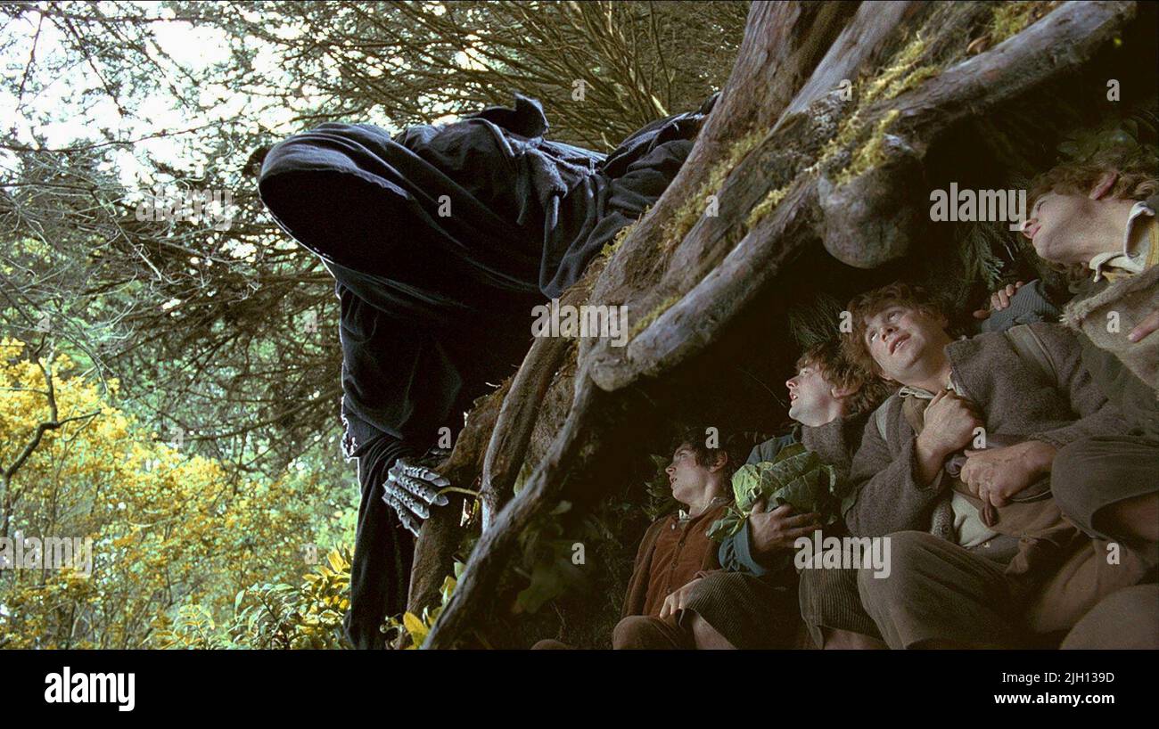 RINGWRAITH,WOOD,BOYD,ASTIN,MONAGHAN, THE LORD OF THE RINGS: THE FELLOWSHIP OF THE RING, 2001 Stock Photo