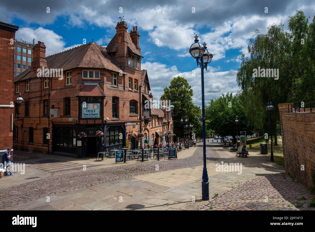 The exterior of the Castle public house near the gate of Nottingham Castle. Stock Photo