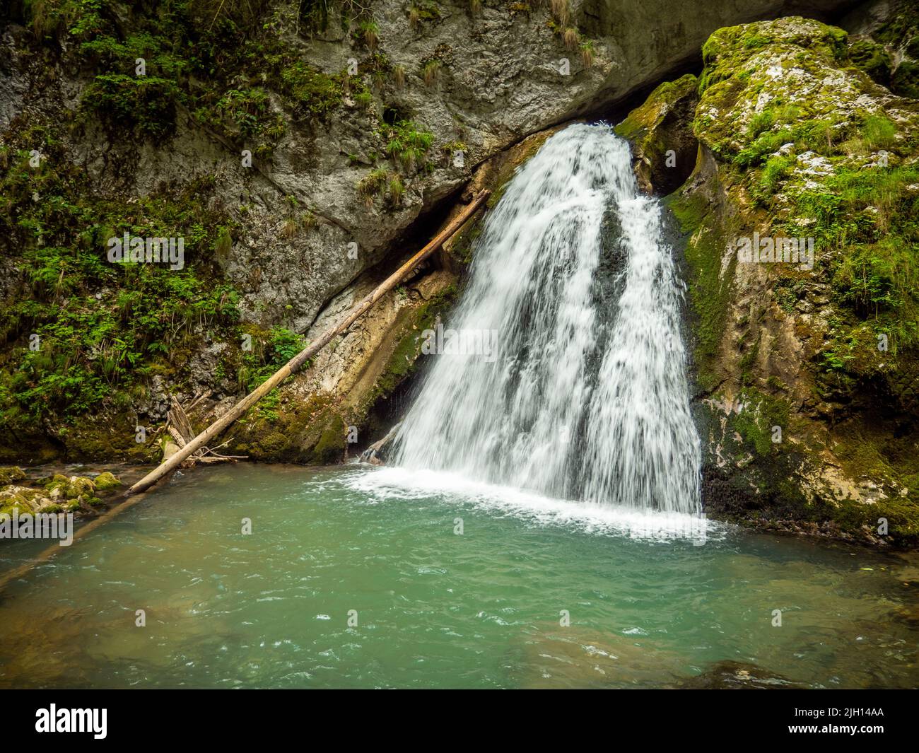 Eventai waterfall in Galbena canyon, Transylvania, Romania, Western Carpathian mountains, Apuseni national park Stock Photo