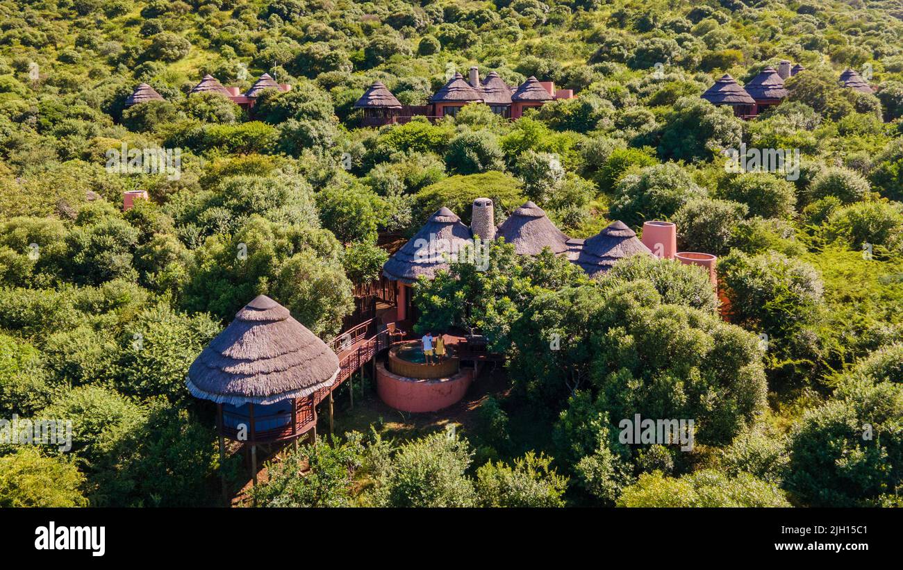 South Africa Kwazulu natal, a luxury safari lodge in the bush of a Game ...