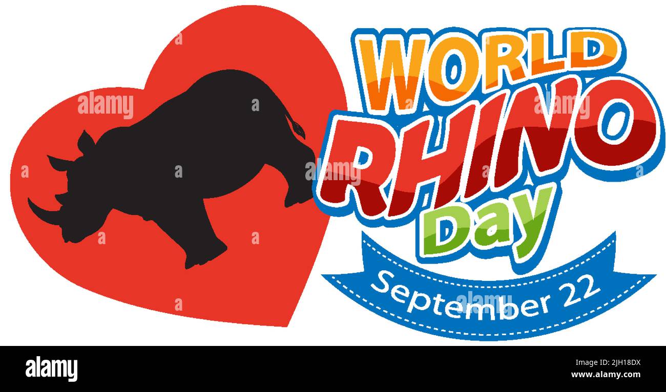 World Rhino Day September 22 illustration Stock Vector Image & Art - Alamy