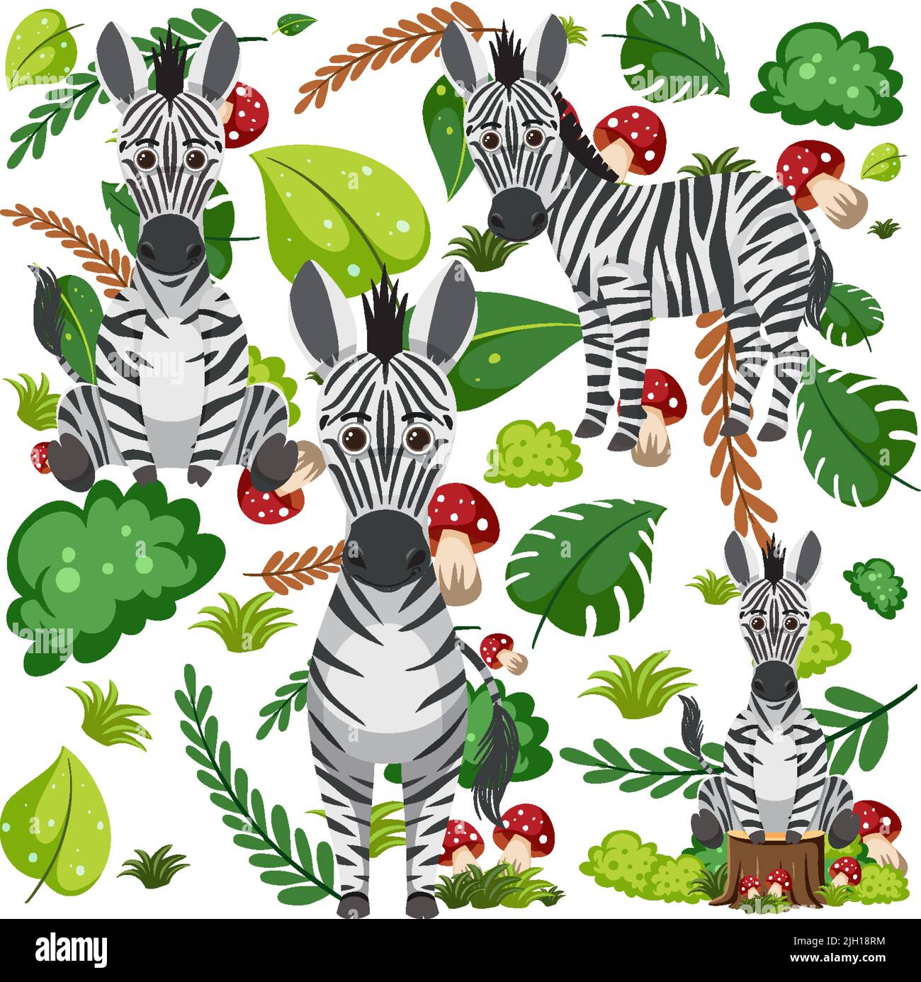 Cute zebra seamless pattern illustration Stock Vector Image & Art - Alamy
