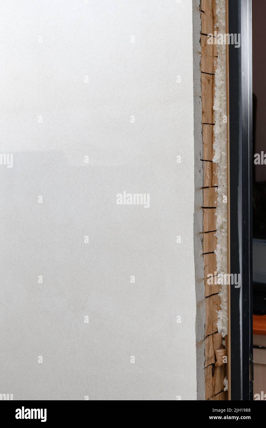 Fragments of the doorway and door frame, installation of interior doors ...