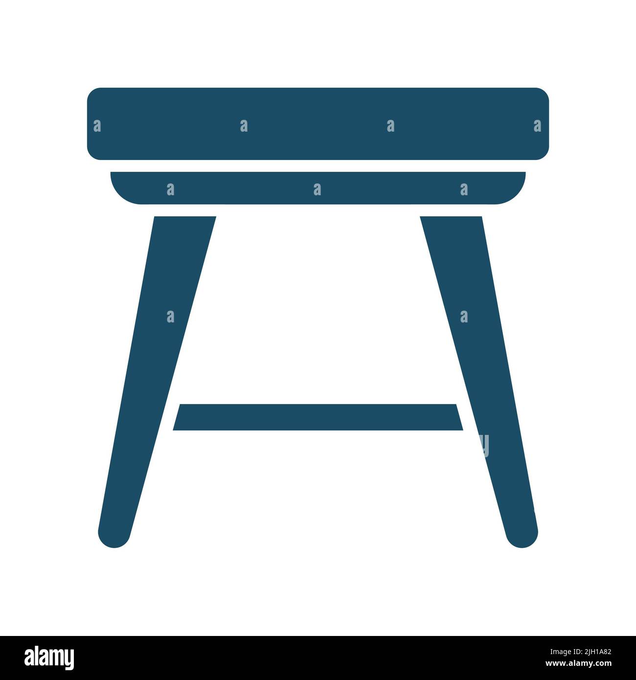 High quality dark blue flat stool icon. Pictogram, icon set ...