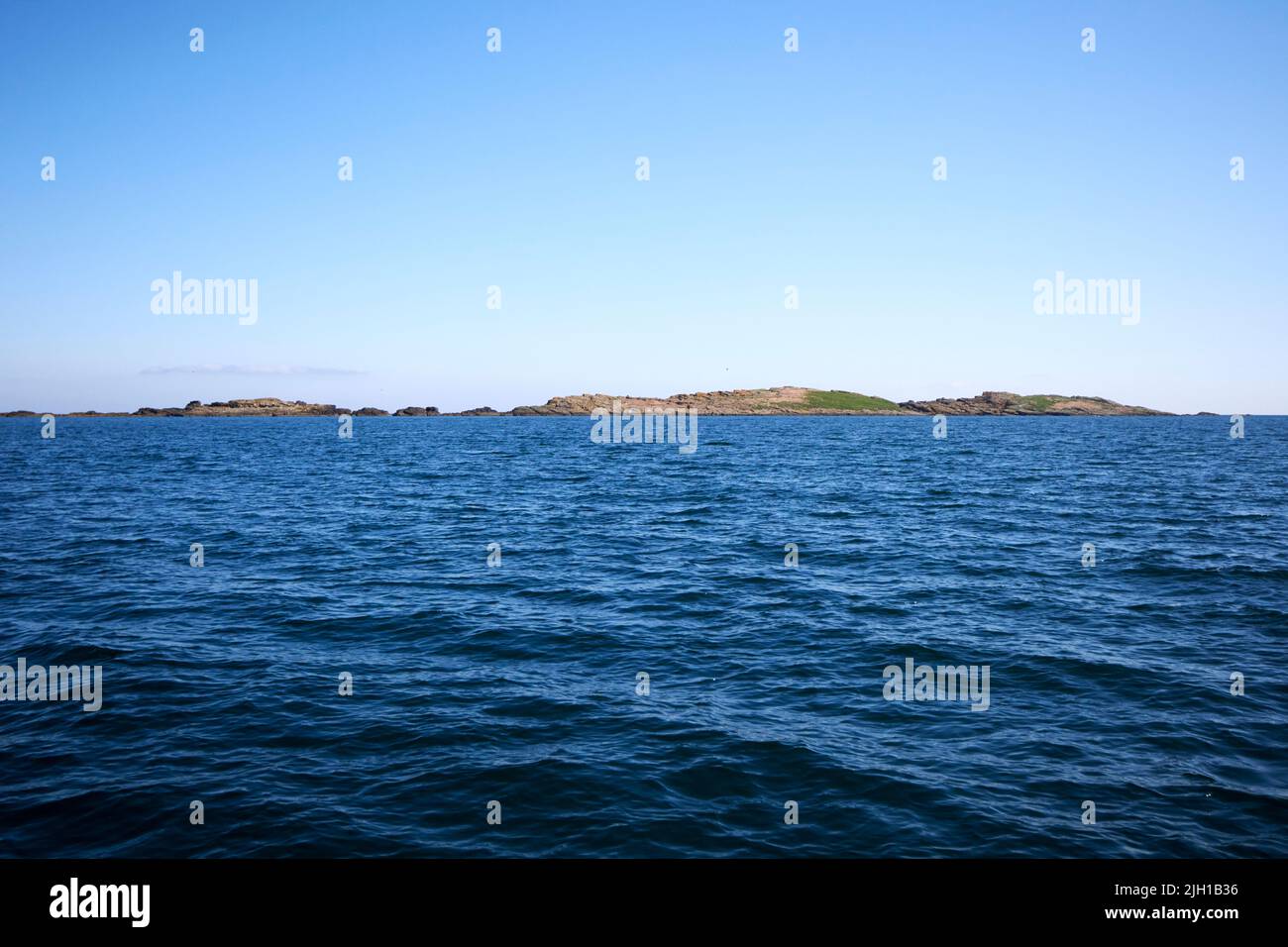 at sea off the skerries islands north coast of northern ireland on a summers morning Stock Photo