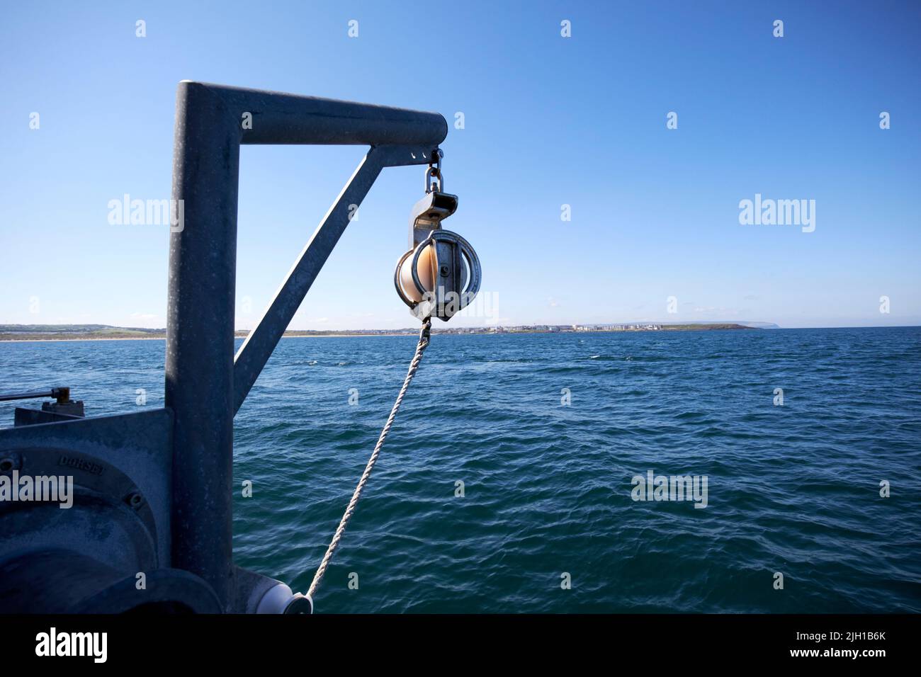 Blue fishing boat winch hi-res stock photography and images - Alamy