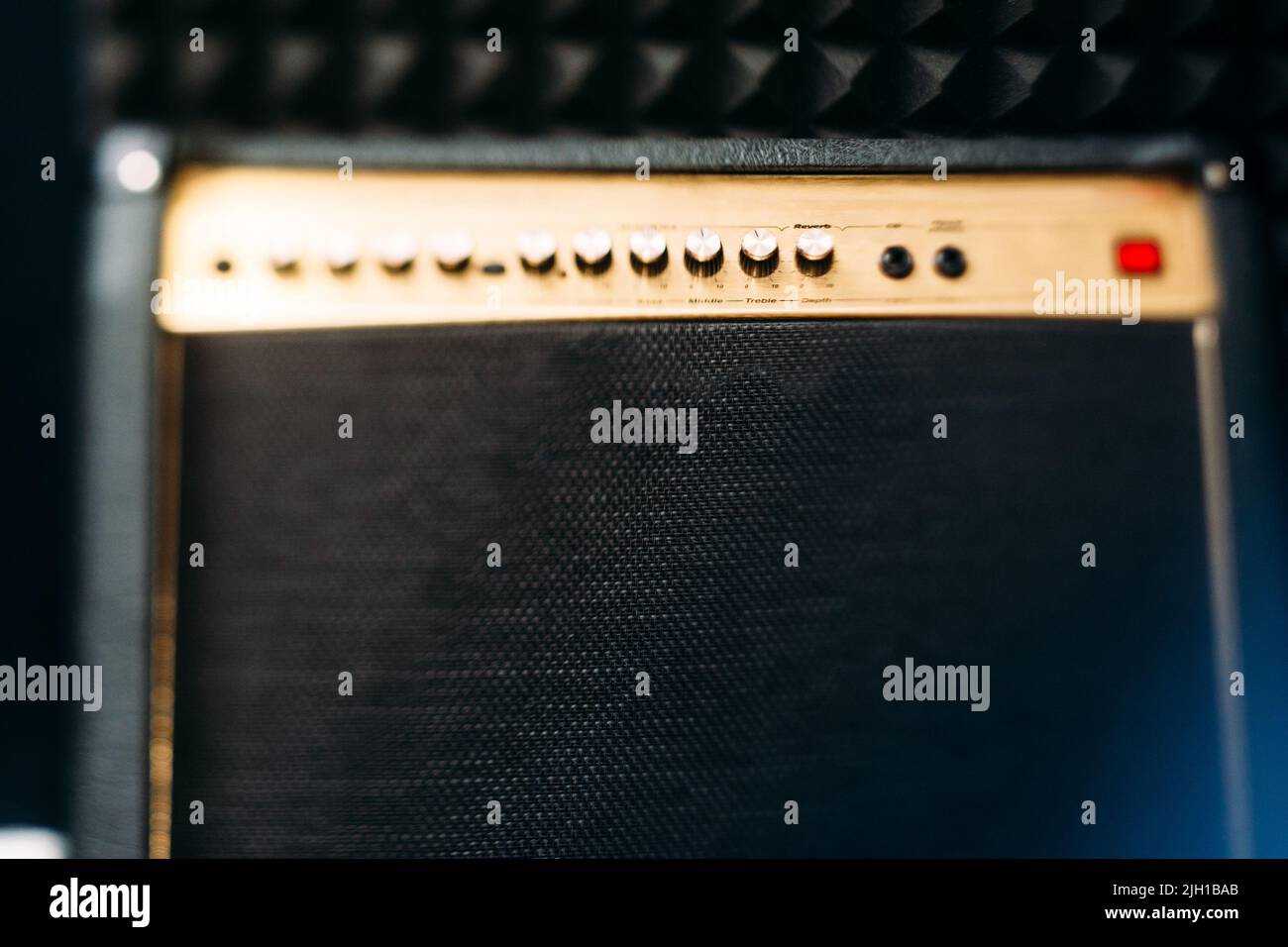 Electric guitar amplifier front view closep Stock Photo Alamy